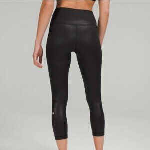 lululemon Wunder Train High Rise Crop Foil Everlux Legging Size 2 23"